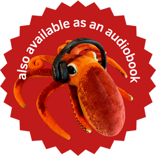 octopus wearing headphones listening to the audiobook